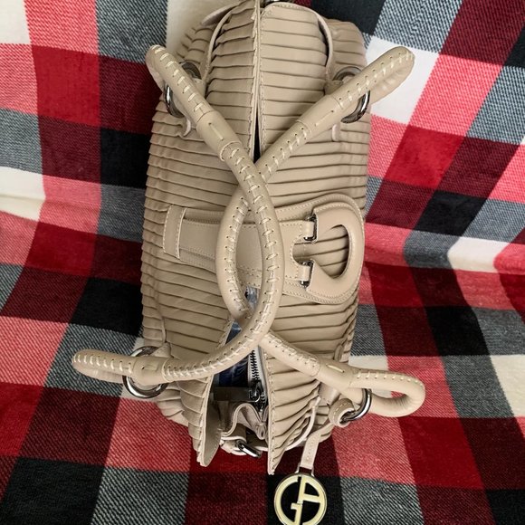 Giorgio Armani Pleated Leather Handbag - Picture 8 of 16